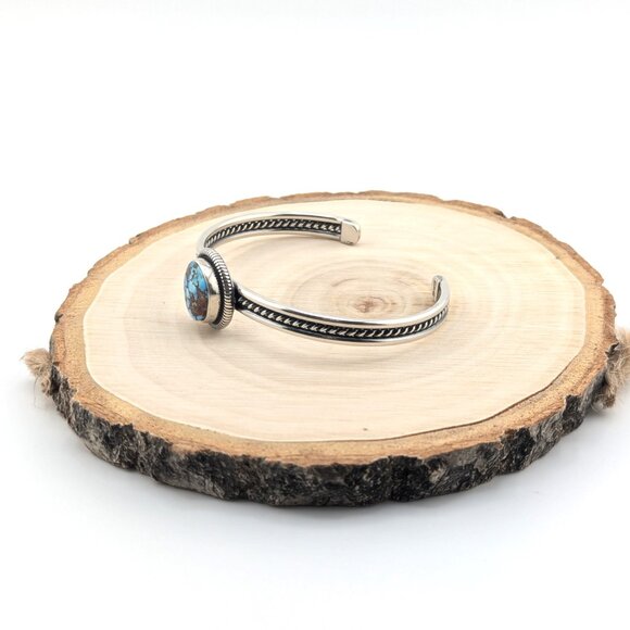 Navajo Sterling Silver Bracelet Turquoise Genuine Native American Jewelry 6.5 ** - Picture 8 of 12